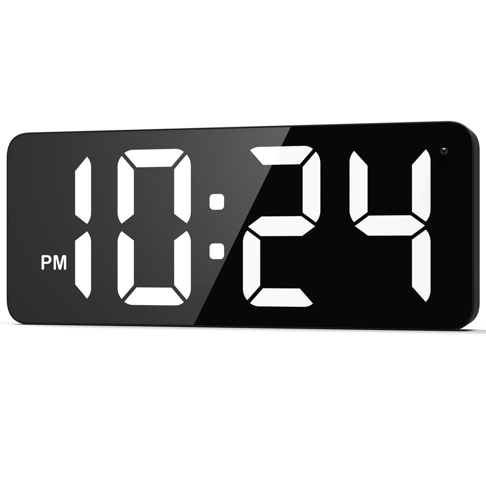 Digital Wall Clock with Large Display, Big Digits, Auto-Dimming, 12/24Hr Form…