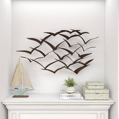 47 In. X 26 In. Metal Black Sleek Flying Flock of Bird Wall Decor