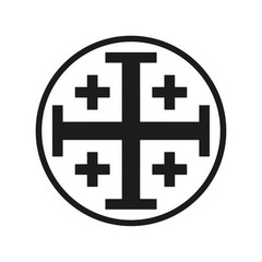 Jerusalem Cross in circle Decal Window Christian Crosslets Herald Decal Sticker