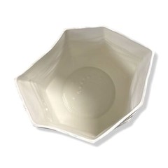 $1025 Fos Ceramiche White Platinum Erosum Porcelain Table Accent Vase 9in