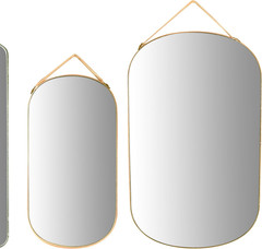 Creative Co-Op Various Velvet Edged Wall Mirrors, Multicolor, Set of 6