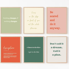 Office Wall Art Motivational Posters Inspirational Quote Canvas Wall Decor Of…