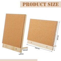 2 PCS 9.8×8.3 Inch Desktop Wood Frame Cork Bulletin Board With 12 Push Pins