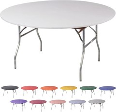 Kwik-Covers 10 Pack of Round Plastic Table Covers – 60″ or 72″ Round – Indoor or