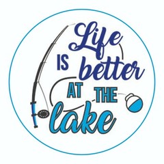 Life is Better At The Lake Sticker, Decal, Bumper Sticker 3.5″Diameter