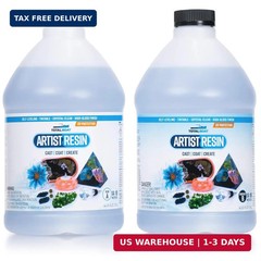 TotalBoat Artist Epoxy Resin – 128 Oz. Gallon Kit with 1:1 Mix Ratio and UV Resi