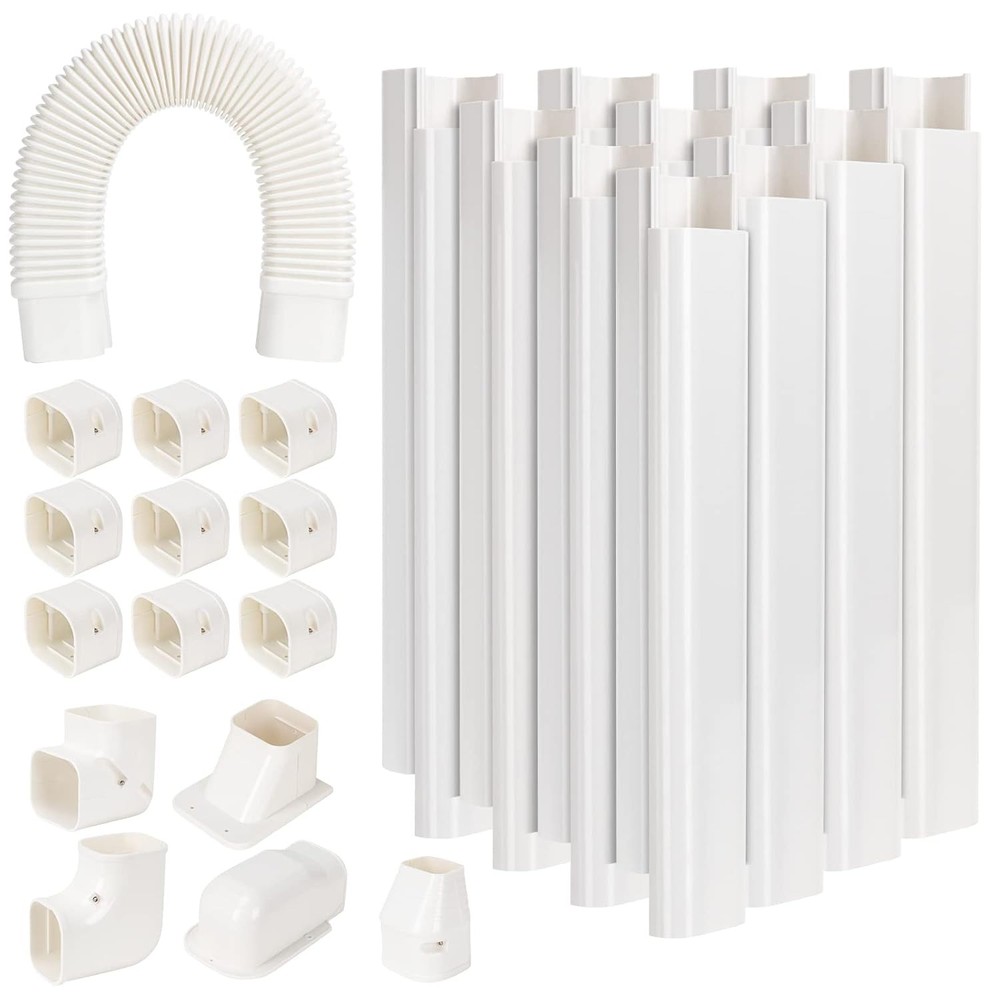 Mini Split Air Conditioner Cover Kit Decora 3″ W 16.1 Ft Line Set Cover