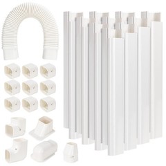 Mini Split Air Conditioner Cover Kit Decora 3″ W 16.1 Ft Line Set Cover