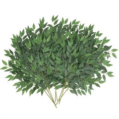 24pcs Italian Ruscus Greenery Stems, 27.6in Artificial Green Leaf Garland Vin…