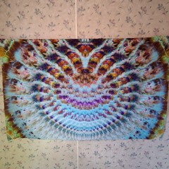 Trippy Quality Handmade Tie Dye Tapestry 42 × 72 In. Psychadelic Rolling Waves!
