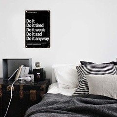 Do It Anyway Vintage Sign, Metal Motivational Wall Art for 12×8 inches, black