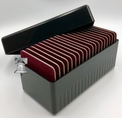 Air-tite Storage Box + Coin Holder Card for 20 Silver 1oz Bar + Capsule Case