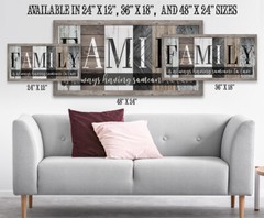 Family in Multi Pattern – Large Canvas (Not Printed on Wood) – Stretched Canvas