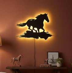 Running Horse LED Metal Wall Art – Backlit Shadow Silhouette