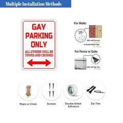 HBXNZ Gay Parking Only Sign Funny Plaque Garage Bar Wall 12x8inches,