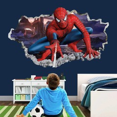 Spider Hero Removable Wall Sticker Vinyl Decal for Kids Bedroom Home Decor, Art