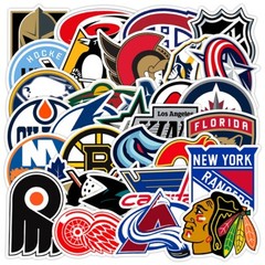 33 Pcs Stickers Hockey All NHL Teams LOGO Fridge Luggage Auto Car Laptop Vinyl