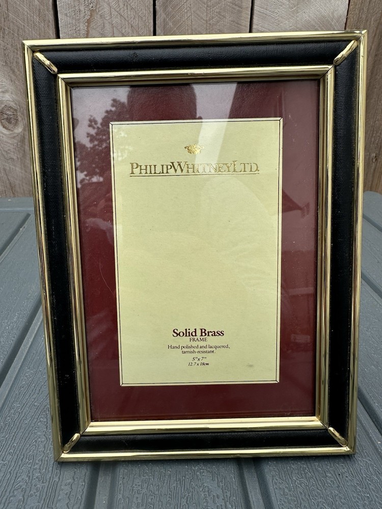 Philip Whitney LTD Solid Brass 5” x 7″ Photo Frame Polished Laquered NEW