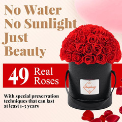 Flowers Roses Forever Gifts for Women – 49 Preserved Flowers Real Roses Birthday