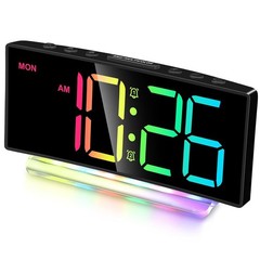 Extra Loud Alarm Clock for Heavy Sleepers Adults Teens Kids Rainbow Color