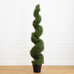 6’ Artificial Rosemary Topiary Spiral Tree UV Resistant Indoor/Outdoor.