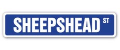SHEEPSHEAD Street Sign fishing fisherman fish food restaurant