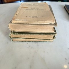 Lot Of 4 Vintage Grey Cream Green Neutral Colors Cottage Decor Shabby Chic Books