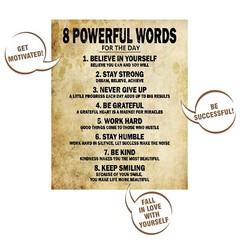 Motivational Quotes 8 Powerful Words for the day Poster Thick Cardstock Paper…