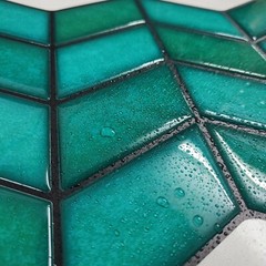 Teal Color Peel And Stick Wall Tile | 3D PU Tile Peel And Stick | Self Adhesive