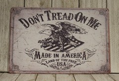 Gadsen Flag Tin Sign Metal Don’t Tread on Me Gun Rights Shop Rustic Vintage Look