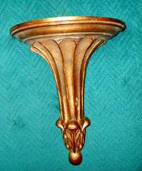 Regency Decor ITALIAN Wall Sconce Shelf Gold Leaf Mid Century