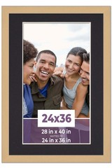 24×36 Frame Natural With Black Picture Mat For 24×36 Photo – Natural 28×40 Frame