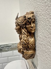 Triple Goddess Hecate Wall Mount Sculpture Gothic Mythology Altar Pagan Decor