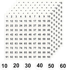 Number Stickers 1-100, 2500 Consecutive Vinyl Stickers Self-Adhesive Small Round