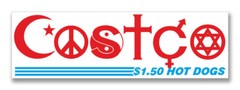 Costco «Coexist» $1.50 Hot-Dog Vinyl Bumper Sticker