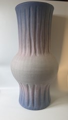 Claude Terracotta Vase Anthropologie bulbous silhouette Blue Pink White 15.5”