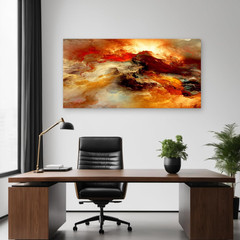 Abstract Orange Flow Canvas Art – Framed Ready to Hang Wall Decor