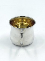 Sterling Silver Baby Cup Vintage WEB 925 Gold Wash Christening Mug