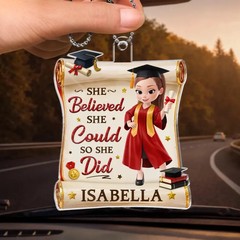 Personalized She Believed She Could So Acrylic Suncatcher