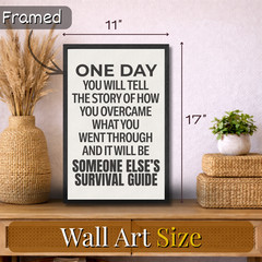 Motivational Quotes Wall Art Framed Poster 11×17 Office Gym Decor Gift