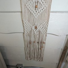 Large Boho Macrame Wall Hanging Handmade Woven Art with Wood Beads 16x46in