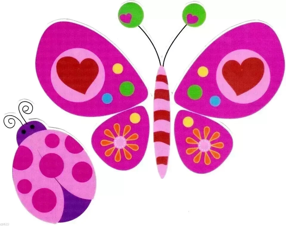 ladybug butterfly wall safe sticker valentine 9 inch