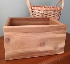 Solid Wood Rectangular Cedar Box Storage Florals Centerpiece 8.5 x 5.75 in. W