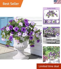 Charming 2PCS Silk Petunias – UV & Water-Resistant Faux Flowers for All Seasons