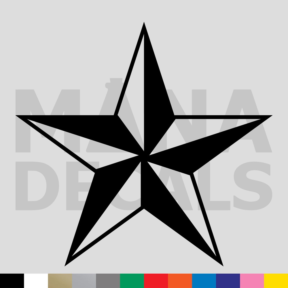 Nautical Star Vinyl Die Cut Decal Sticker – Naval Ocean Sea Boat Punk Rock