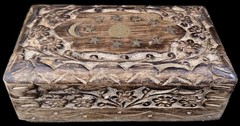 Celestial Floral Wood Celtic Medium size Box Irish Wooden Welsh Keepsake VG