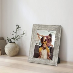 8×10 Rustic Picture Frame Tabletop Display Glass Front Multi-Directional Hangers