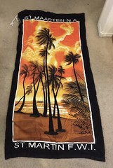 Towel ST. MARTIN F.W.I. St. Maarten N.A. TROPICAL PALM TREES Roll up Backpack
