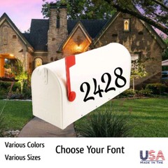SET OF 3 Custom Mailbox Numbers Vinyl Decals Stickers – Choose Size & Color