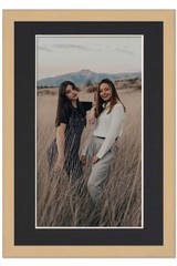 11×22 Frame Natural With Black Picture Mat For 11×22 Photo – Natural 13×24 Frame